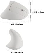 Wireless Mouse Ergonomic Vertical Mouse Ergo High Presion Optical Lightweight Cordless LED Light Cute Wireless Mouse for Laptop Computer Mac Office Girl Boy Adults Gift , 800/1200/1600 DPI, 6 Buttons - Image 5